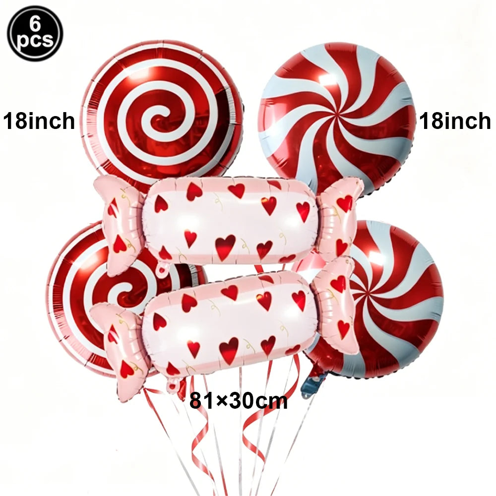 6pc Candy Lollipop Foil Balloon Set – Birthday & Party Décor Party Foil Balloons Babs Emerald As pictures show