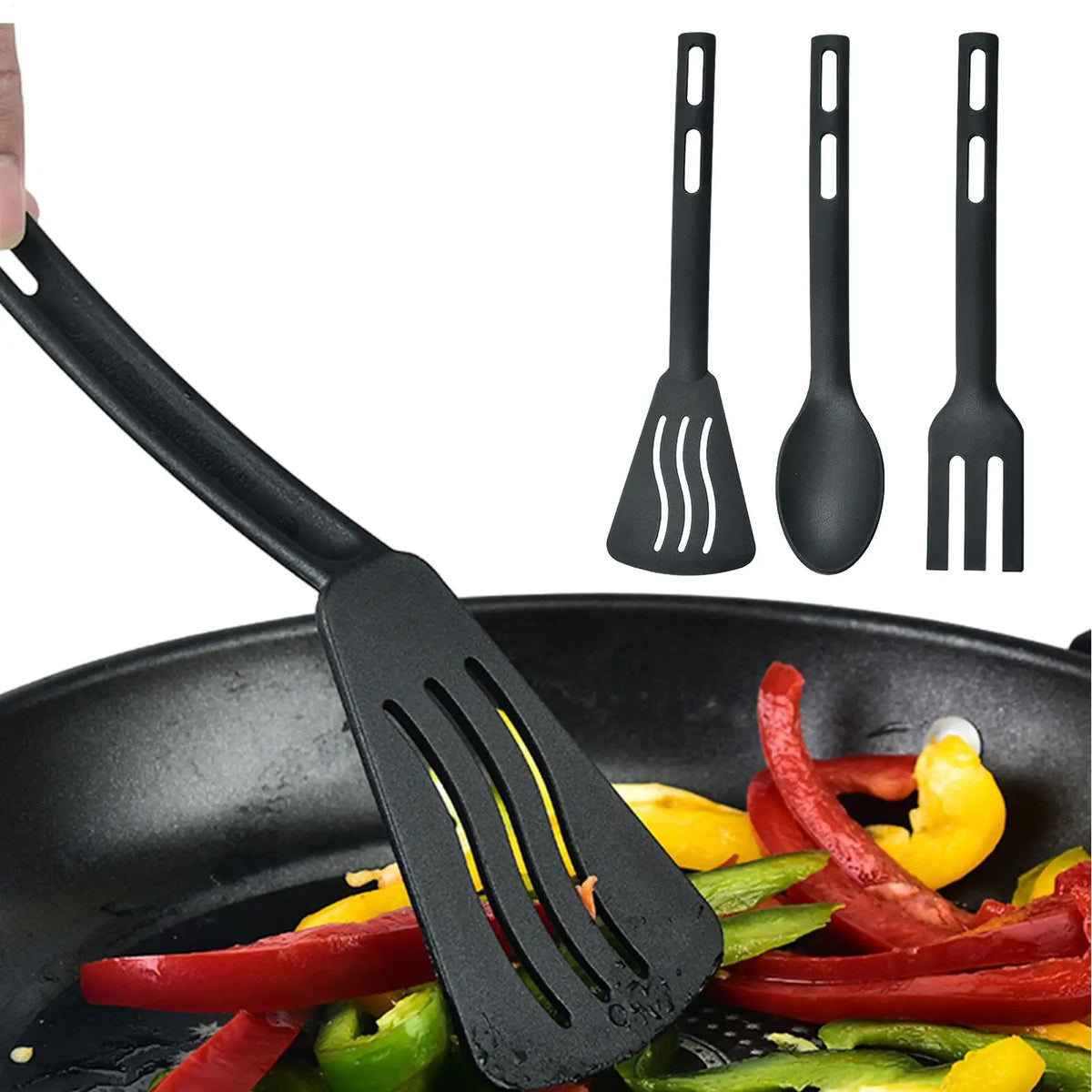 Heat Resistant Nylon Cooking Utensils Set – 3 Piece Kitchen Cooking Utensil Set Babs