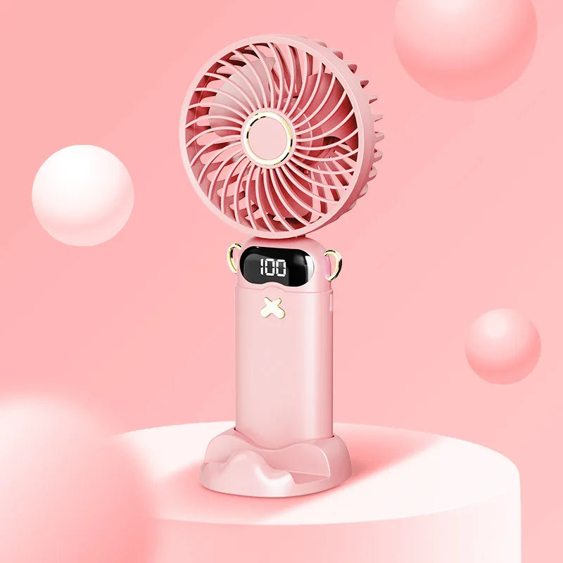 USB Rechargeable Mini Desk Fan – Portable Office & Dorm Fan Portable Desk Fan Babs Pink