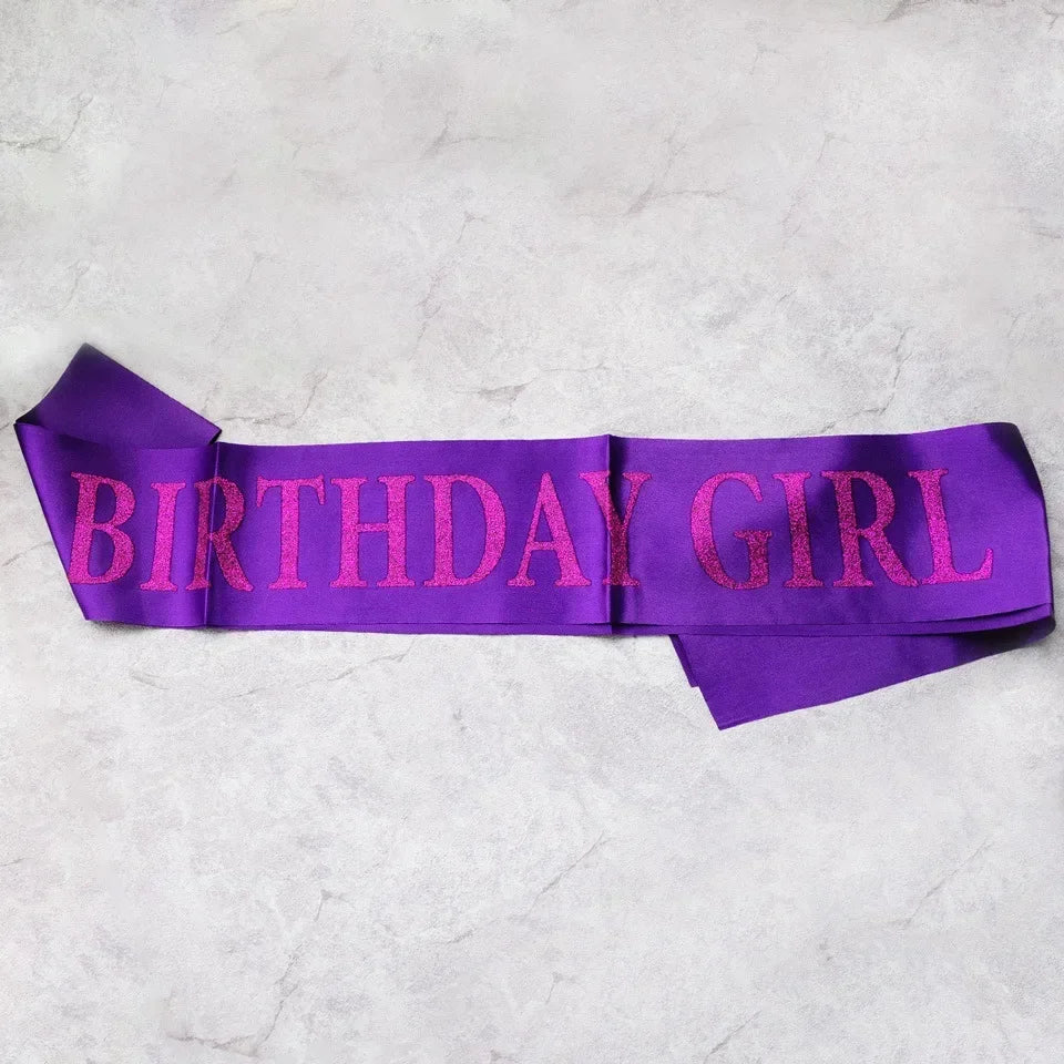 Rose Gold Satin Sash & Crystal Crown Tiara Set – Birthday Party Party Sash & Tiara Set Babs 5 (8)