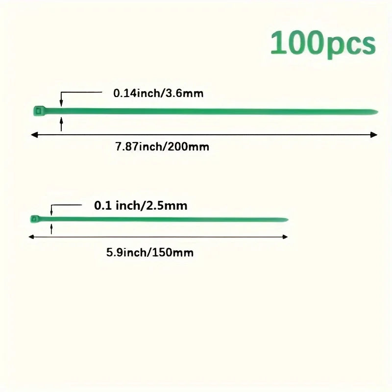 100pcs Nylon Self-Locking Garden Zip Ties – Plant Support Garden Plant Ties Babs
