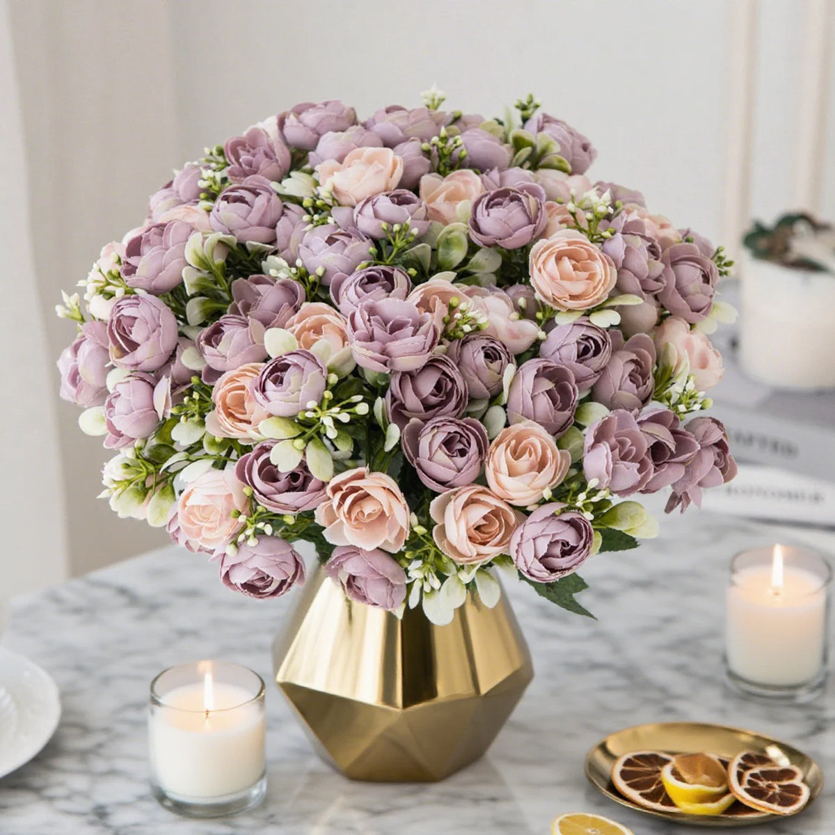 Silk Rose Artificial Flowers Tea Bud Décor 1/5pcs – TTCY Artificial Silk Flowers Babs