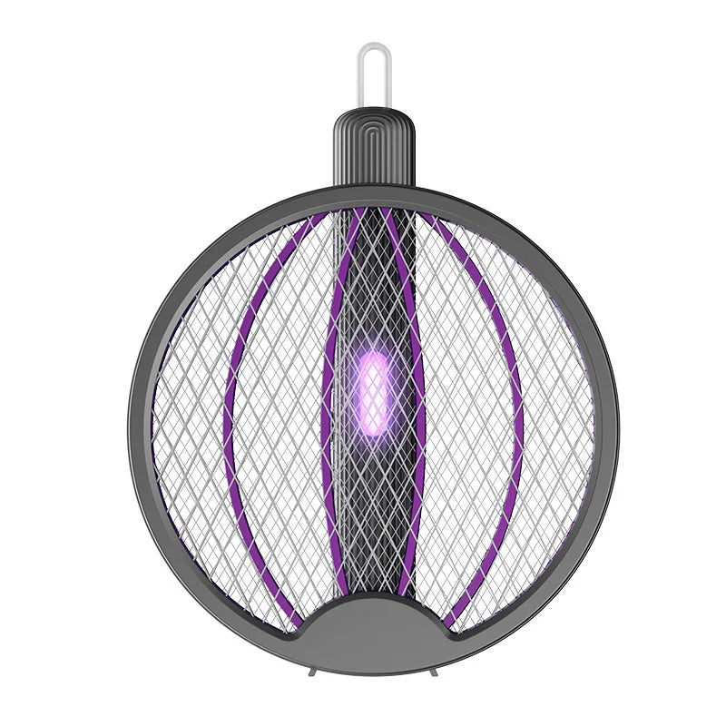 3-in-1 Rechargeable Foldable Mosquito Swatter & Killer Lamp Electric Bug Zapper Babs Grey-1PC