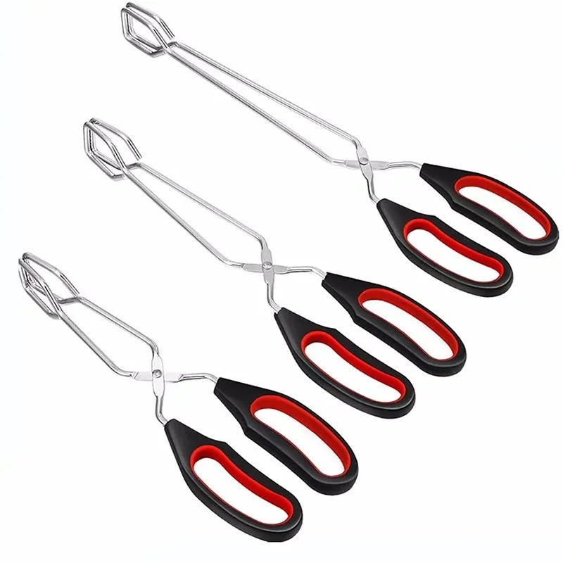 BBQ Scissor Tongs Non-Slip Stainless Steel Set of 3 Sizes BBQ Grilling Tongs Babs 3pcs