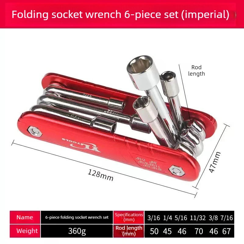 6-in-1 Folding Nut Driver – Imperial & Metric Socket Wrench Folding Socket Wrench Babs A imperial system
