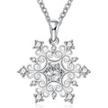 Zircon Rhinestone Snowflake Necklace Pendant | Unisex Pendant Necklace Babs 1PC
