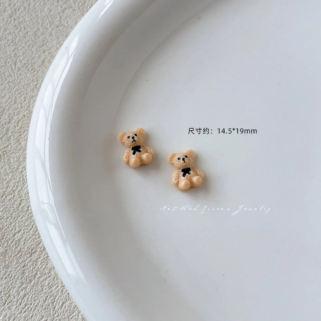 50 Pcs Bear Resin Flatback Charms – DIY Nail & Craft Decor Resin Craft Charms Babs A-50PCS