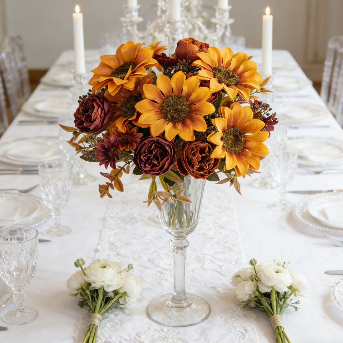 Artificial Silk Sunflower Bouquet for Wedding & Home Decor Artificial Flower Bouquet Babs