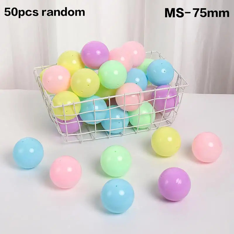 50Pcs Empty Plastic Capsule Balls 60-75MM DIY Surprise Containers Capsule Toy Containers Babs 75MM Macarons