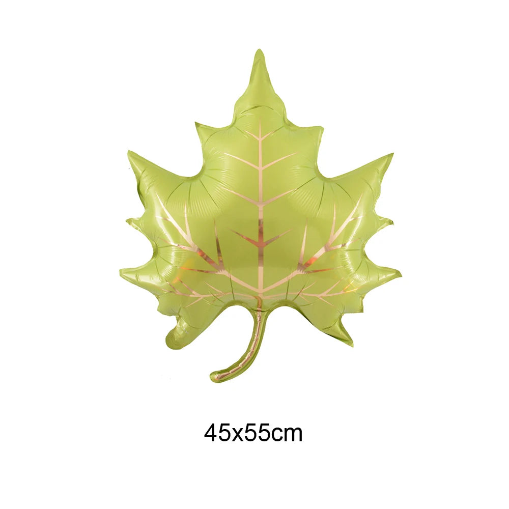 Thanksgiving Foil Balloons & Maple Leaf Banner Party Decor Party Balloon Decor Babs army green As pictures show