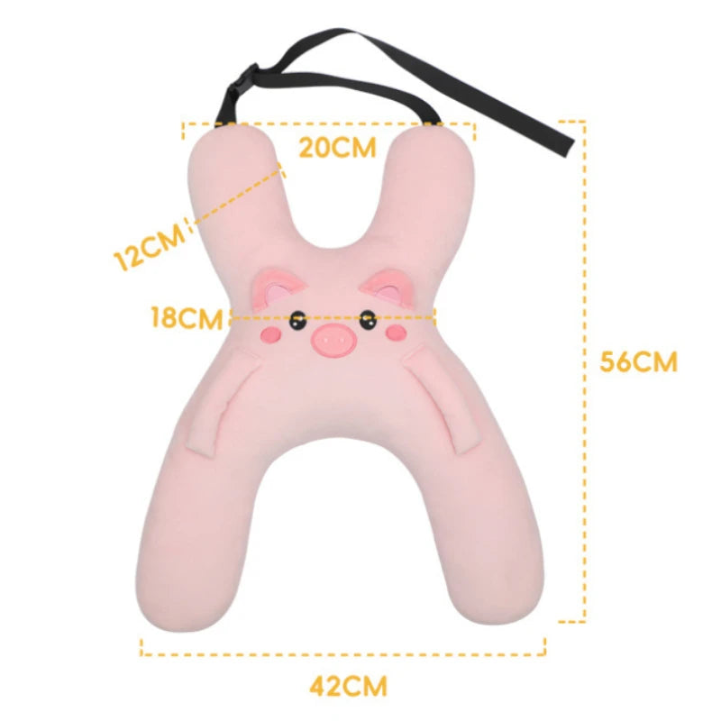 Kids Car Neck Pillow with Seat Belt – Travel Sleep Support Kids Travel Pillow Babs