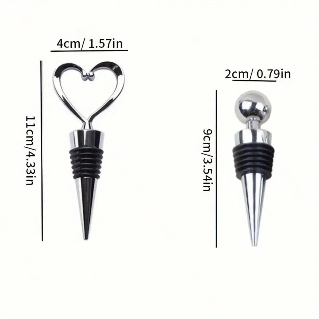 Heart Shape Wine Stoppers – Reusable Bottle Caps 1 or 4 Pcs Wine Bottle Stopper Babs