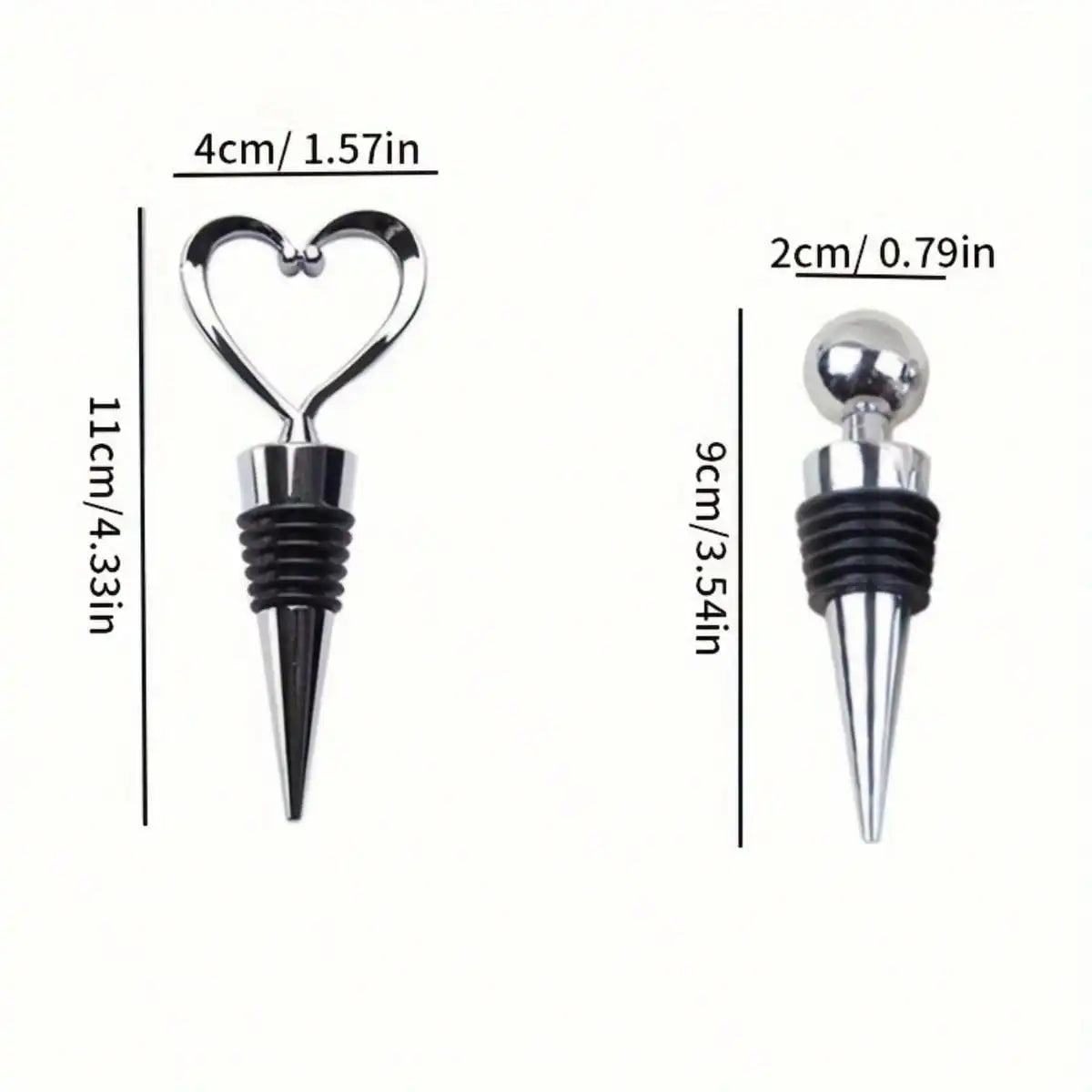 Heart Shape Wine Stoppers – Reusable Bottle Caps 1 or 4 Pcs Wine Bottle Stopper Babs