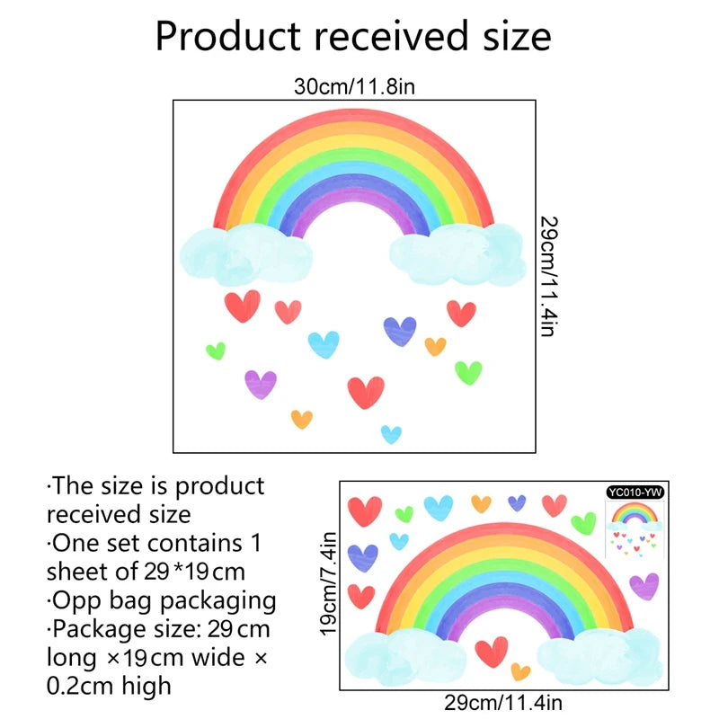 Glow in the Dark Rainbow Wall Stickers for Kids Nursery Room Glow Wall Sticker Babs