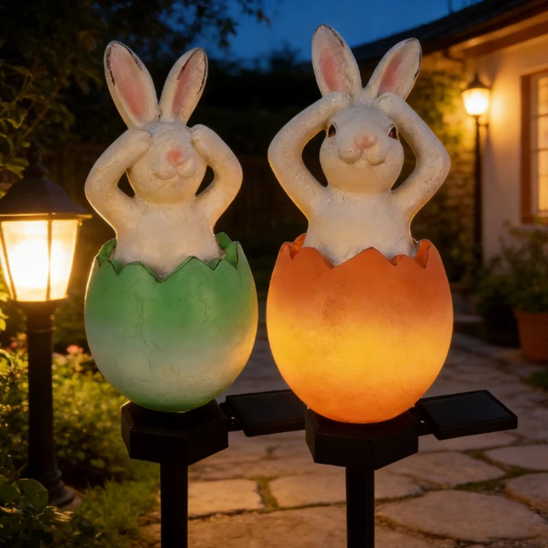 Solar Bunny Egg Lamp – Waterproof LED Garden Pathway Light Solar Garden Light Babs
