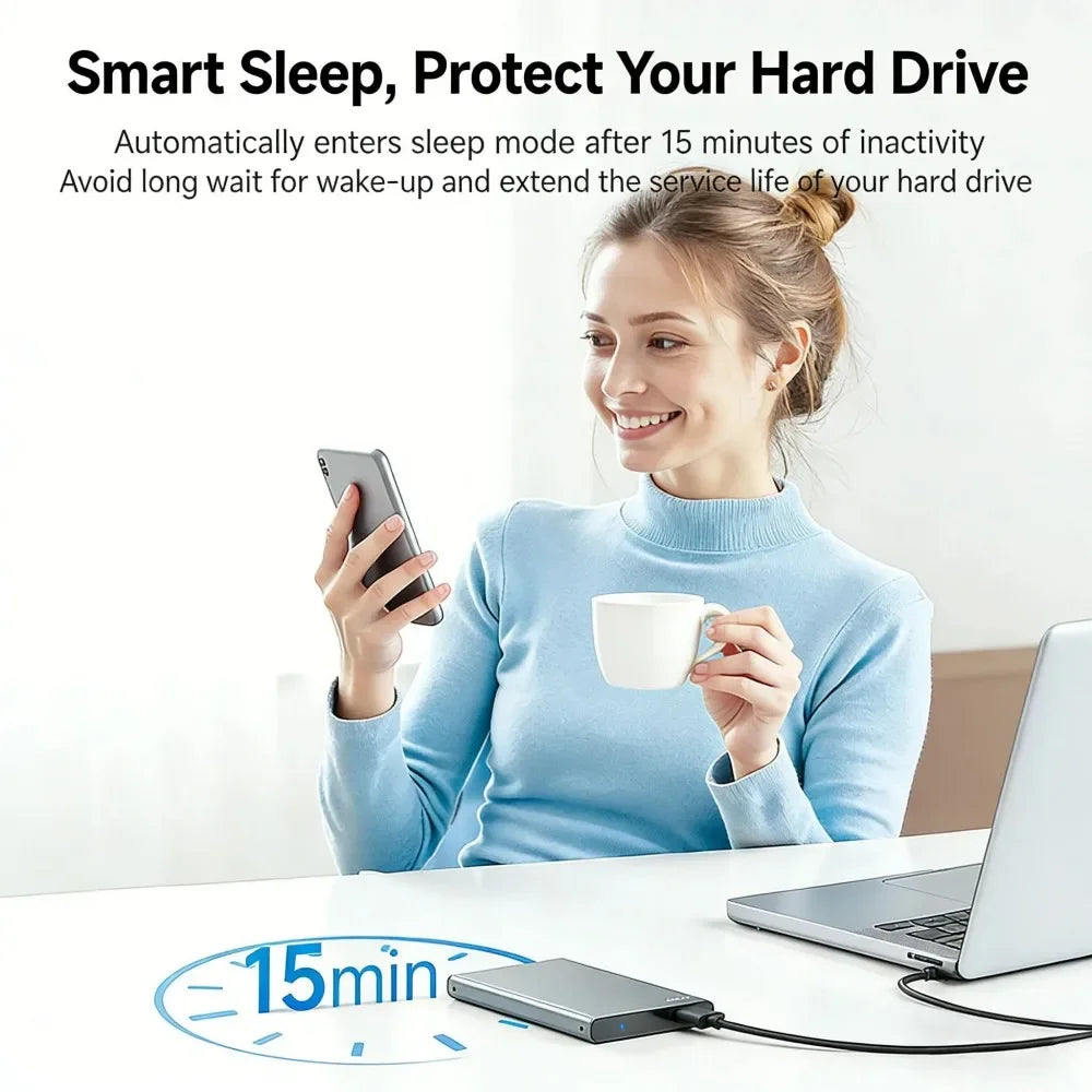 USB 3.0 Type-C 2.5" SATA SSD HDD Enclosure – Aluminum, 5Gbps HDD Enclosure Babs