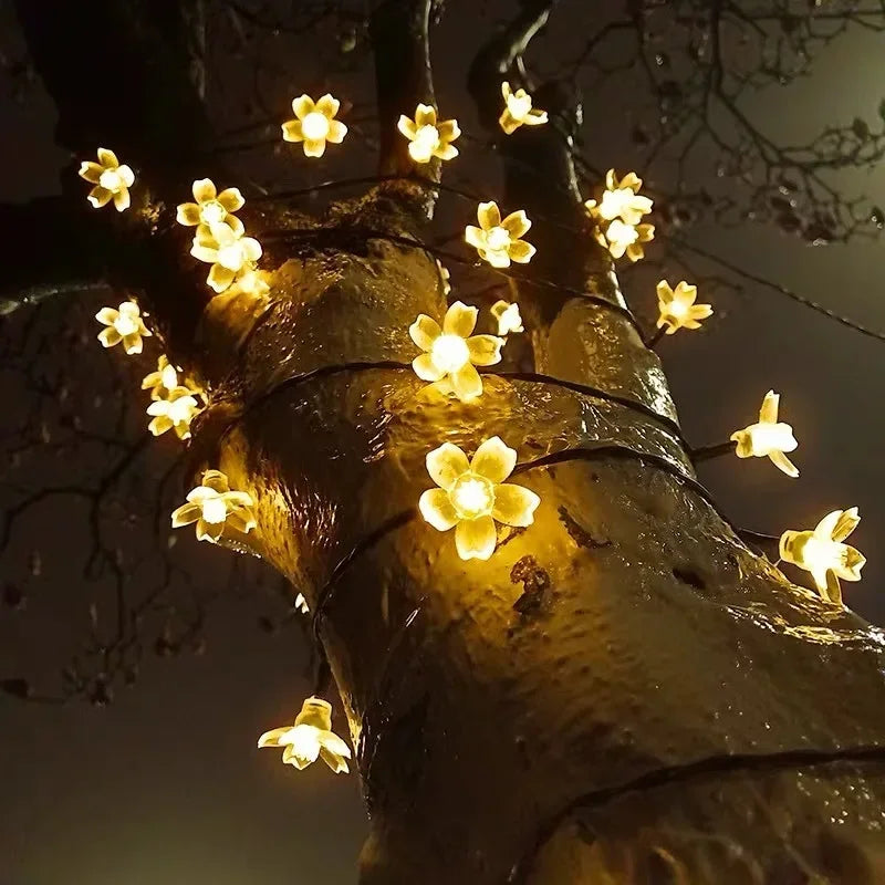 Solar Cherry Flower String Lights – 20m Waterproof Garden Garland Solar String Lights Babs