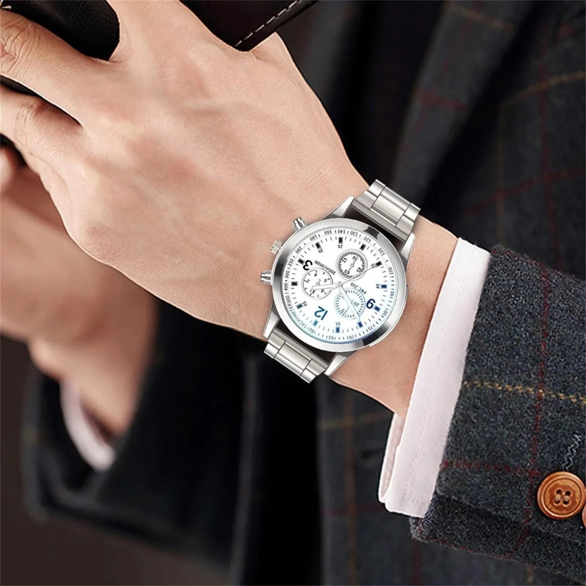 Men's Quartz Wristwatch – Analog Stainless Steel Style Watch Men's Quartz Watch Babs