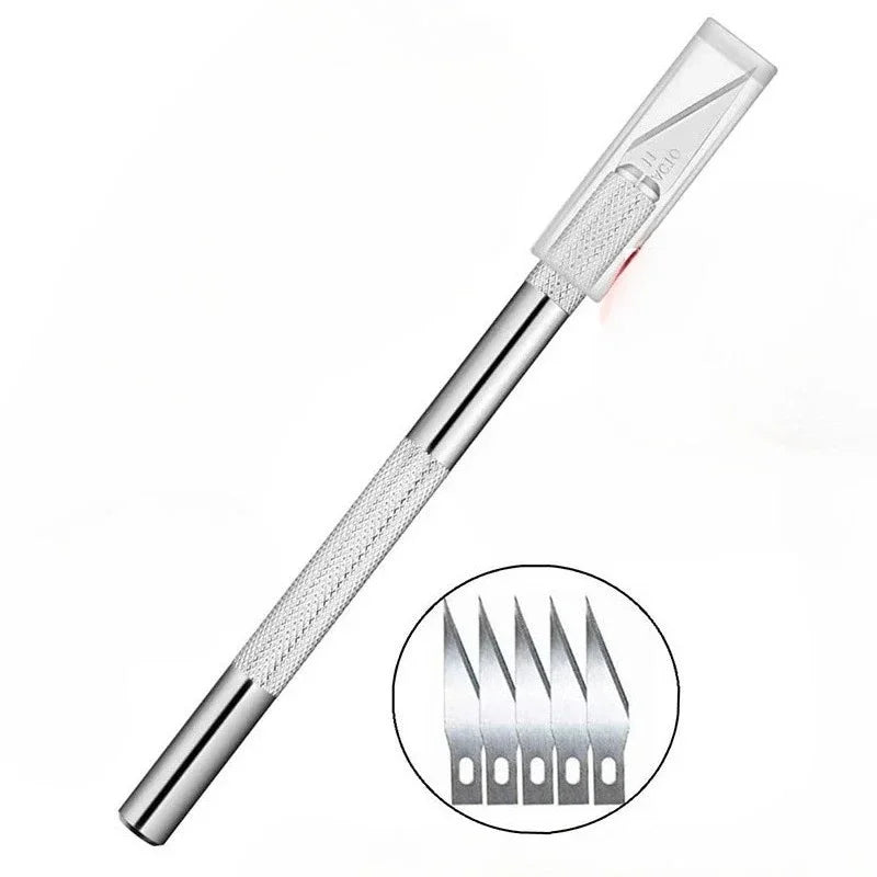 Precision Craft Knife Set – Carving, Cutting & Hobby Tool Precision Craft Knife Babs Sliver