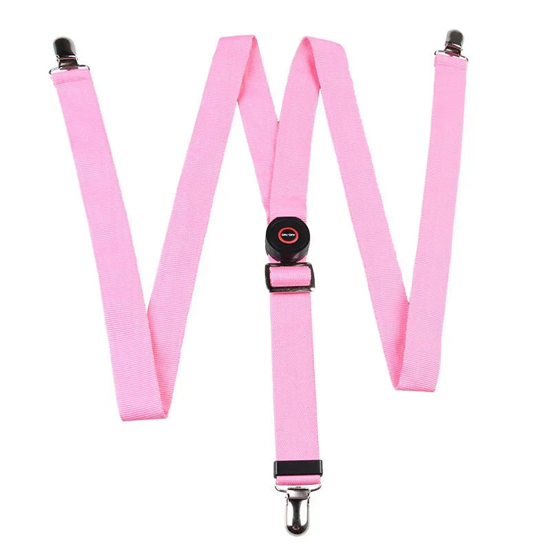 LED Light Up Suspenders & Bow Tie Set – Glow Party Costume LED Costume Accessories Babs pink
