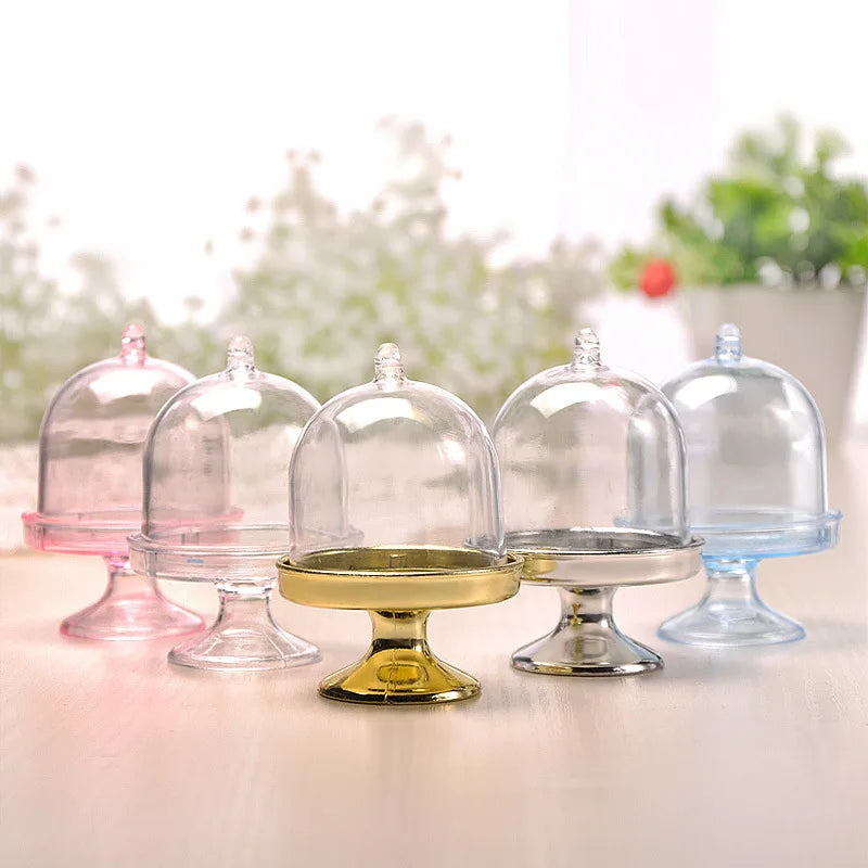 Clear Mini Cupcake Dessert Display Stand with Lid – 4/8pcs Cupcake Display Stand Babs