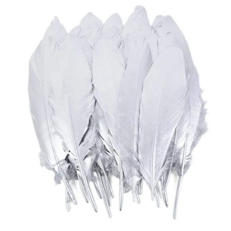 Gold Dipped Goose Feathers – Wedding & DIY Décor (10/20 Pcs) Decorative Craft Feathers Babs