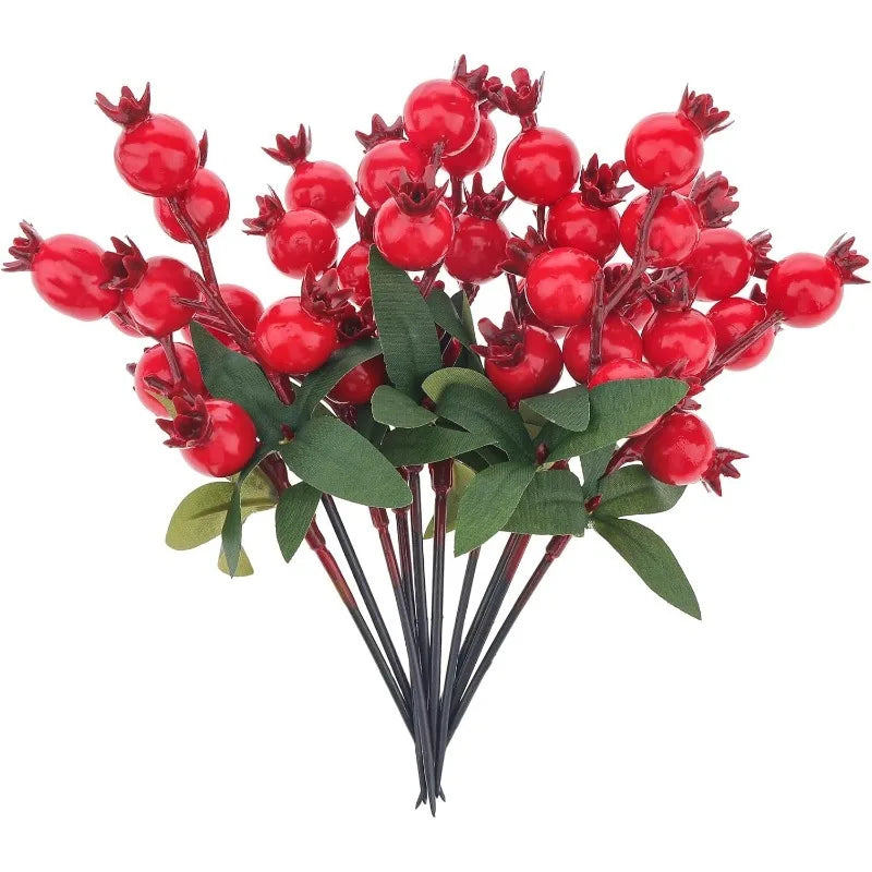 10 Pcs Foam Red Berry Bouquet – Christmas Artificial Flowers Artificial Flower Stems Babs