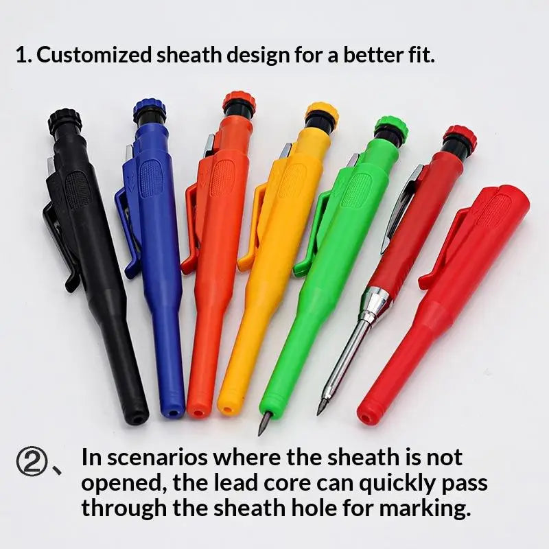 2.8mm Carpenter's Pencil Set with Cover & Sharpener 2B Carpenter Pencil Set Babs
