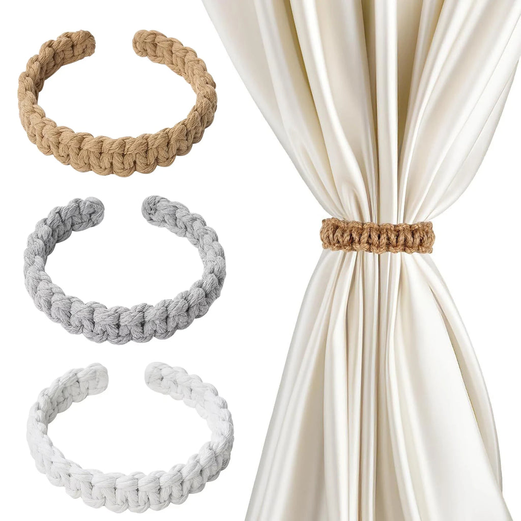 No-Drill Twist Curtain Tiebacks – Braided Rope Holdbacks Curtain Tiebacks Babs