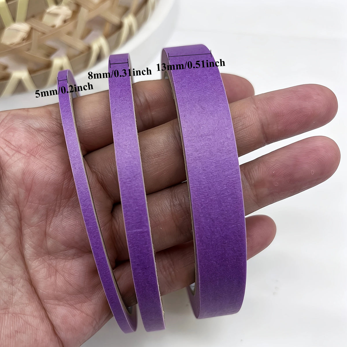 Purple Masking Tape 3–13mm | 3 & 6 Rolls Craft & DIY Tape Craft Masking Tape Babs 1set