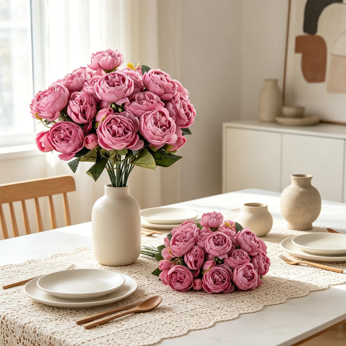 Silk Peony Bouquet – Artificial Flowers for Home & Wedding Artificial Flower Bouquet Babs