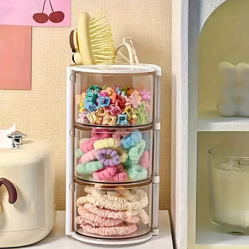Rotatable Multi-Layer Hair Accessory Storage Box | Clear Accessory Storage Organizer Babs