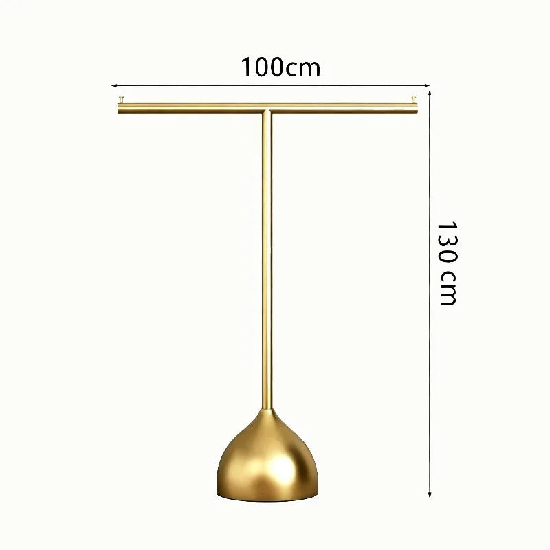 Floor-Standing Coat & Clothes Drying Rack – Metal, Foldable Coat & Drying Rack Babs Gold Length 100cm