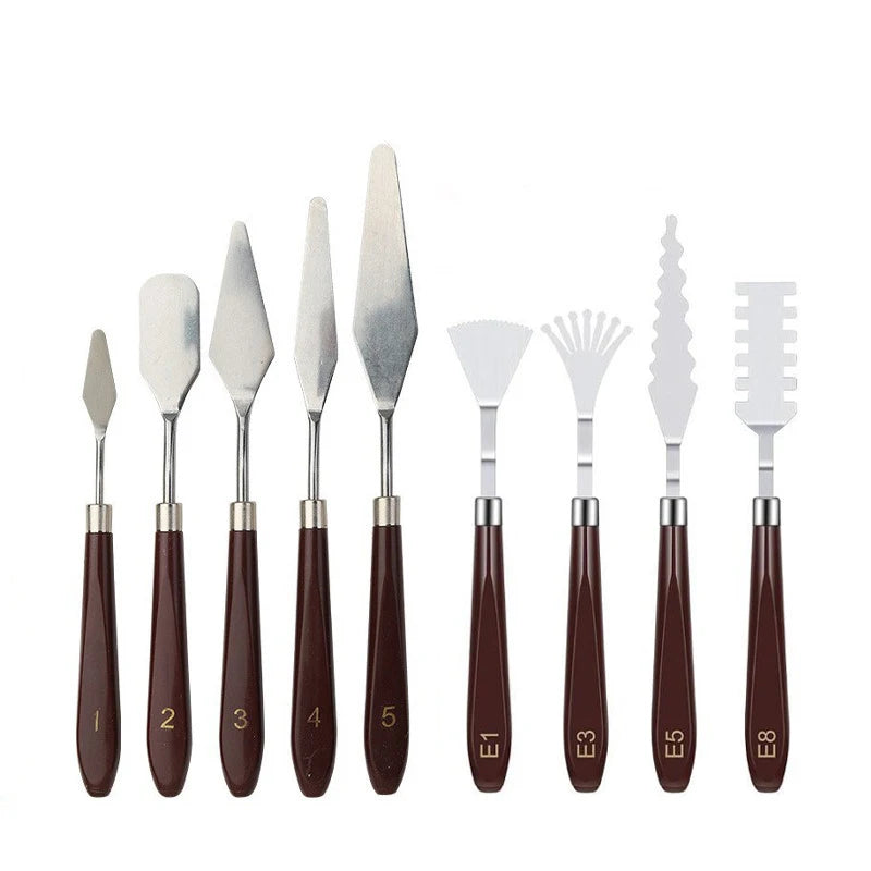 7-Piece Stainless Steel Palette Knife Set for Oil Painting Palette Knife Set Babs One size A5