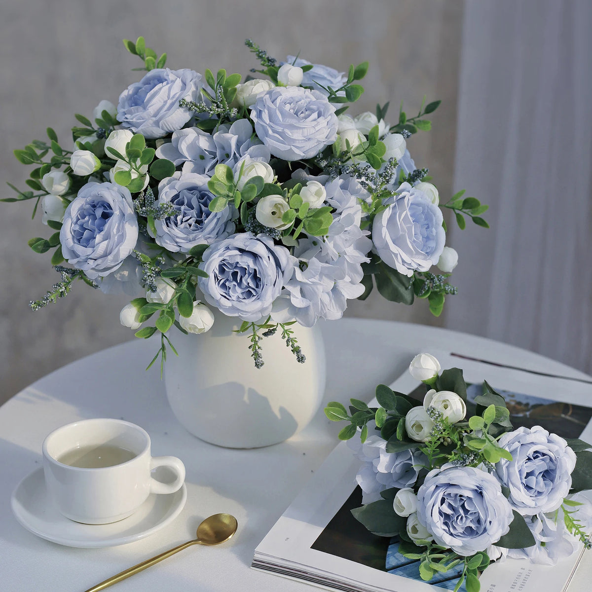 Artificial Silk Peony Hydrangea Bouquet – Wedding & Home Décor Artificial Flower Bouquet Babs