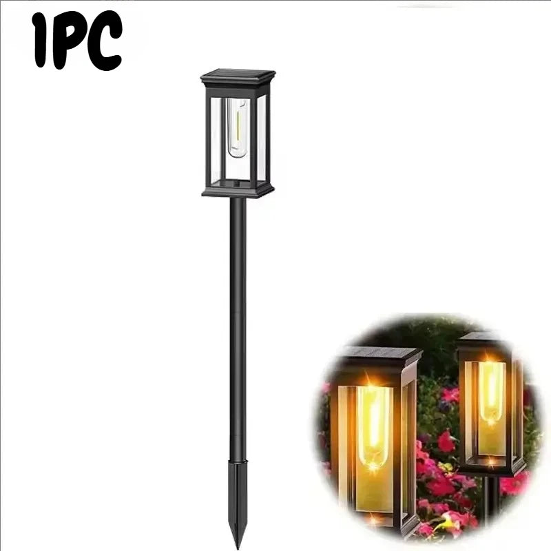 Solar Garden Spike Lights – Vintage Edison Bulb Outdoor Pathway Solar Pathway Light Babs Warm-1PC