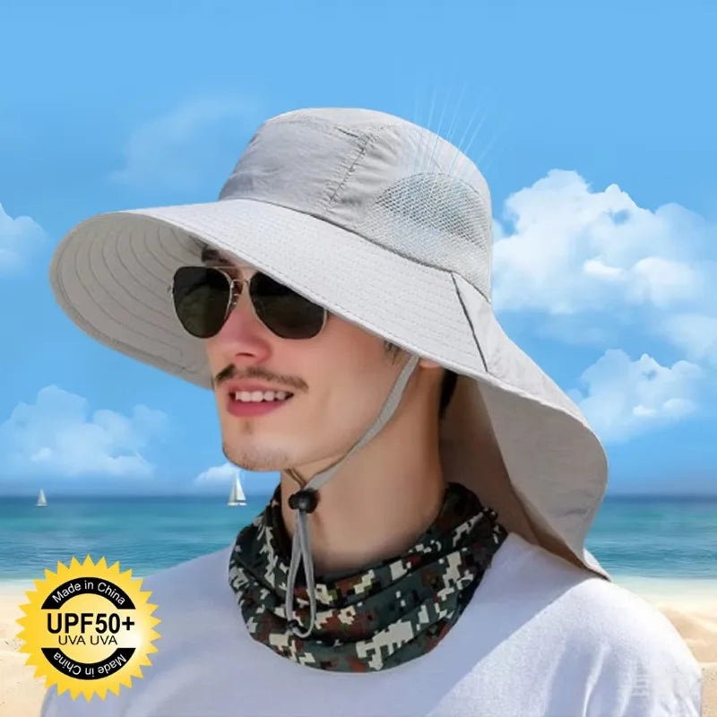 Waterproof Wide Brim Fisherman Sun Hat – UV Outdoor Protection Wide Brim Sun Hat Babs