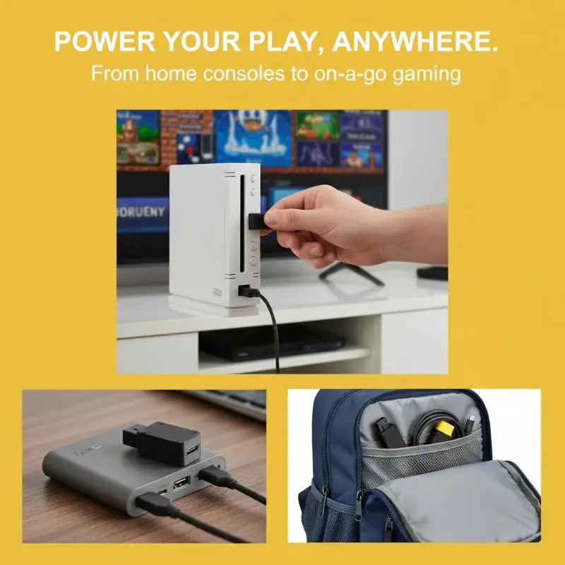 WiiU/Wii Type-C Power Adapter – Fast Charging Converter Game Console Adapter Babs