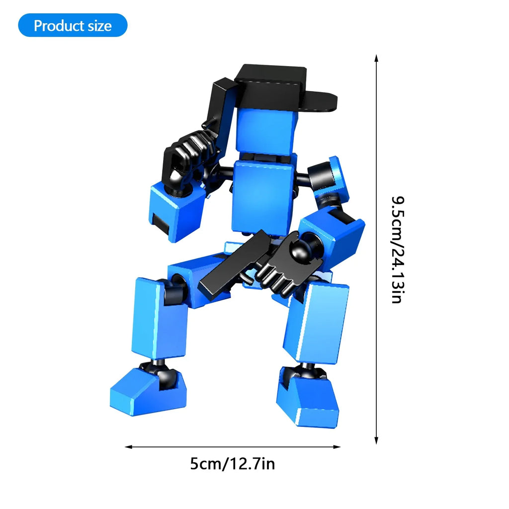 Mini Robot Action Figure Set with Accessories – Desk Decor Toy Robot Action Figure Babs
