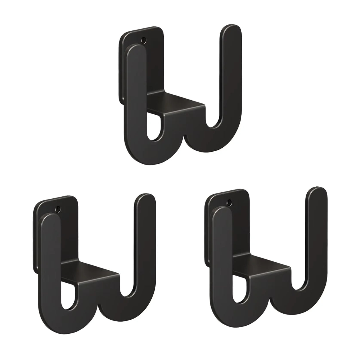 3-Piece Bathroom Slipper Hanging Rack & Shoe Organizer Slipper Hanging Rack Babs black