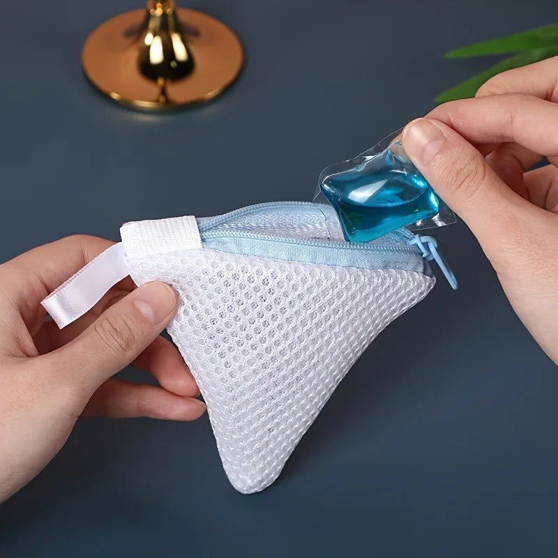 5-Pack Mesh Zipper Laundry Soap Bags – Reusable, Fragrance Bead Ready Laundry Soap Bag Babs