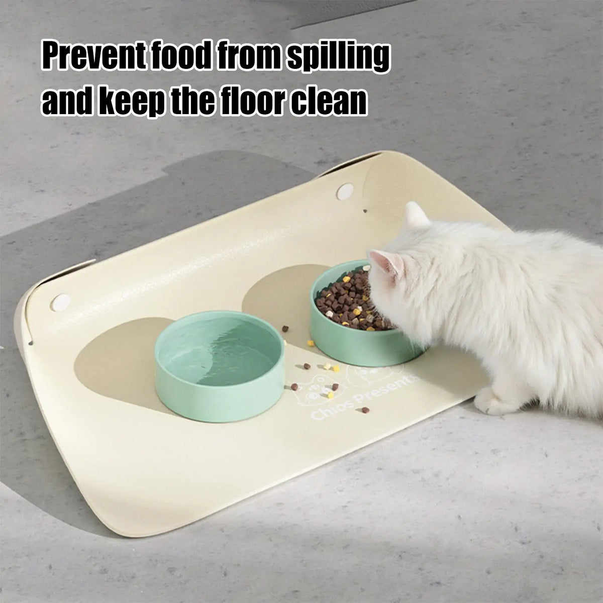 PU Leather Dog Food Mat – Waterproof Anti-Spill Pet Placemat Pet Feeding Mat Babs