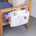 Bedside Hanging Storage Caddy – Canvas Organizer with Pockets Hanging Storage Caddy Babs WHITE