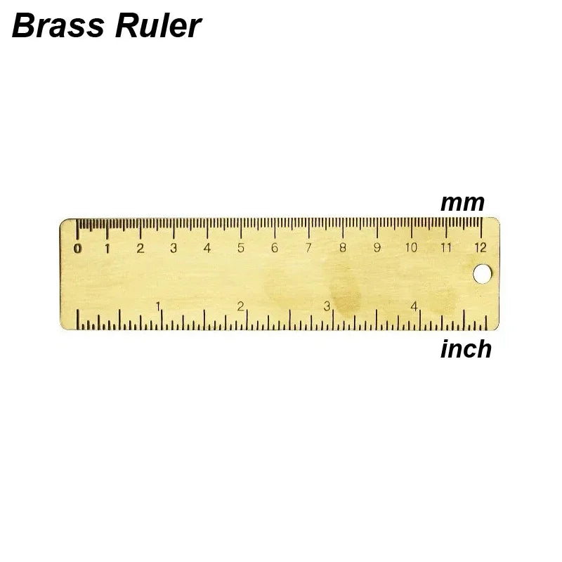 Brass Mini Vernier Caliper – Metric & Imperial Pocket Slide Gauge Vernier Caliper Babs Ruler Brass 120mm