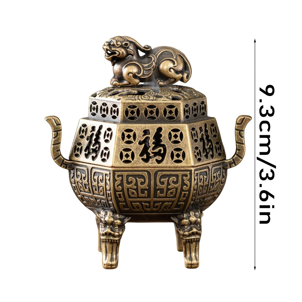 Vintage Brass Incense Burner – 3-Legged Hollow Censer with Lid Incense Burner Babs P One Size