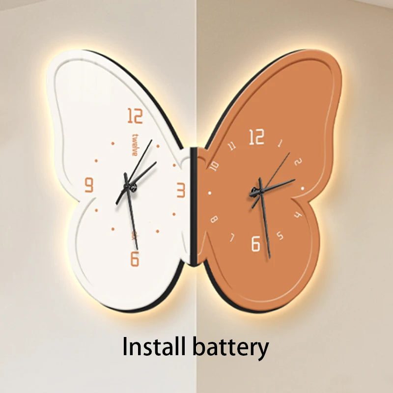 Oeny Luminous Nordic Wall Clock | Modern Noiseless Design Decorative Wall Clock Babs Orange Single side 37x61cm