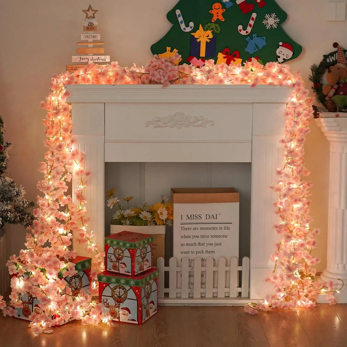 Cherry Blossom LED Vine Lights – 2M 20 LED Flower Garland LED Flower Garland Babs
