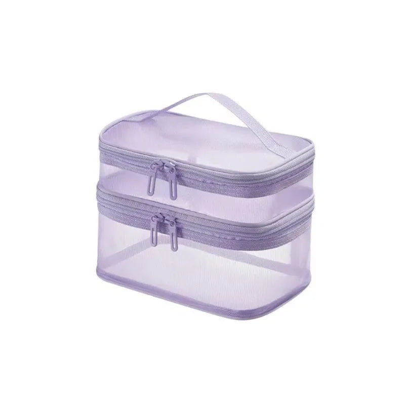 Large Capacity Transparent Mesh Travel Toiletry Makeup Bag Travel Toiletry Bag Babs