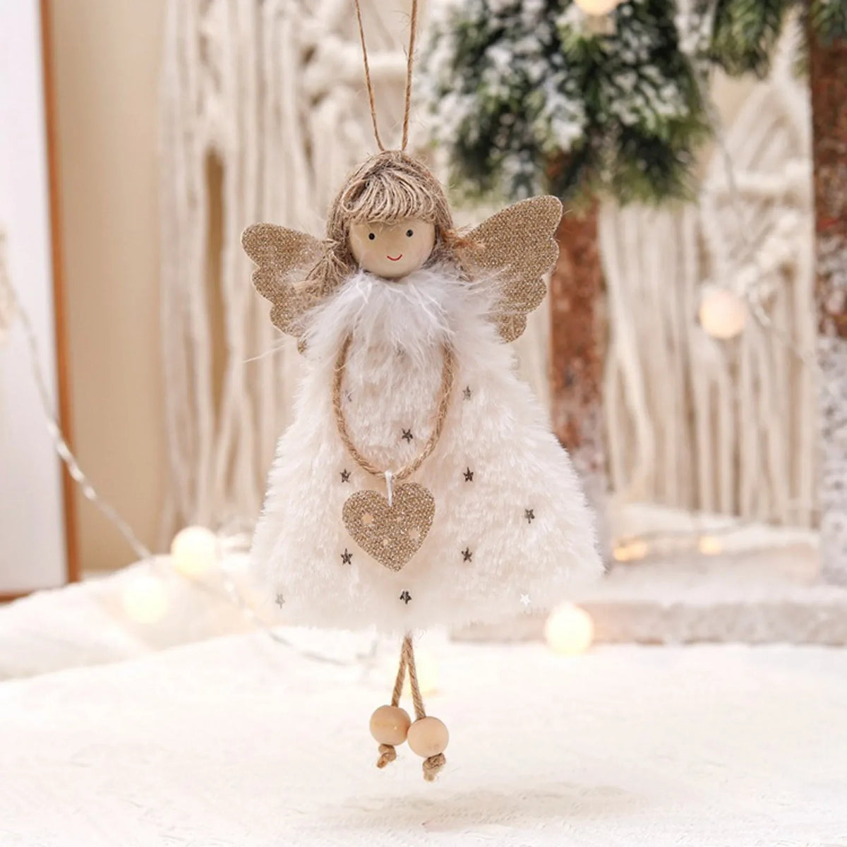3PCS Angel Doll Christmas Tree Ornaments – Cute Xmas Pendants Christmas Tree Ornaments Babs black