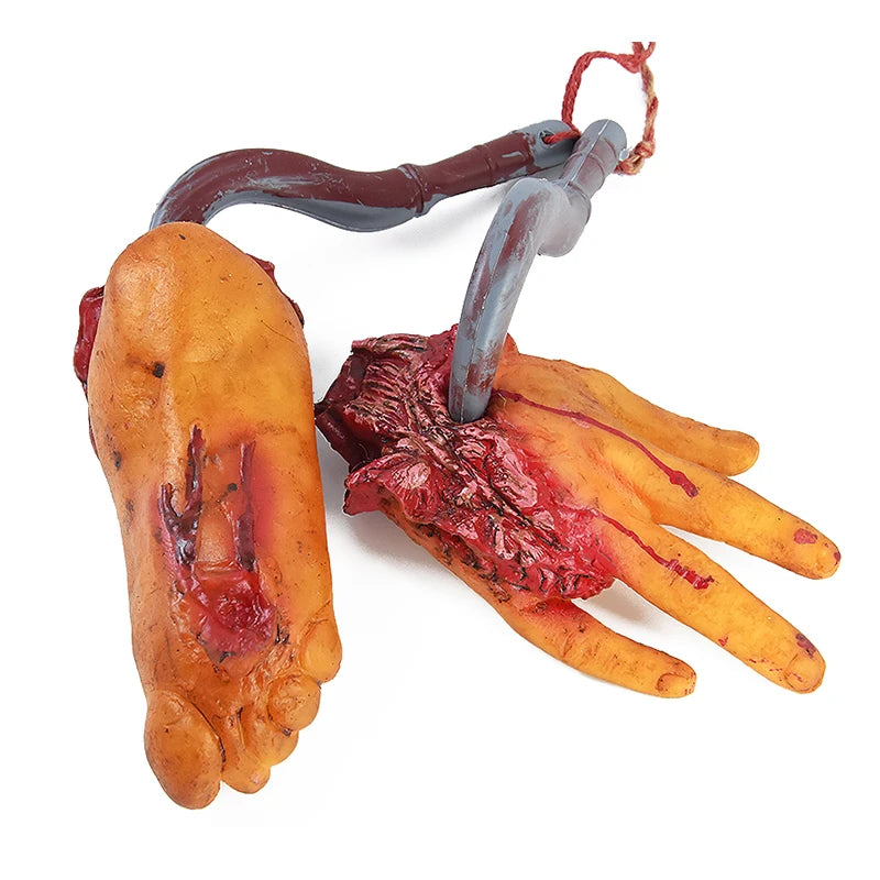 Halloween Bloody Severed Hands & Feet Hanging Decoration Set Halloween Decoration Props Babs